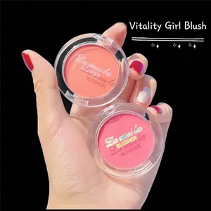 Lameila single color blusher palette in peach and pink tones with clear acrylic case