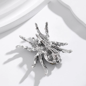 Vintage silver spider brooch pin for men suit, professional high-quality accessory