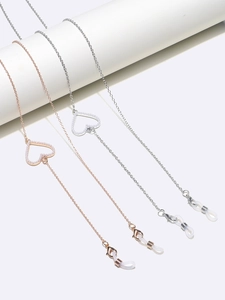 Heart Faux Artificial Pearl Pendant Eyeglasses Chains Copper Metal Mask Lanyard Fashion Non Slip Glasses Holder Strap Women
