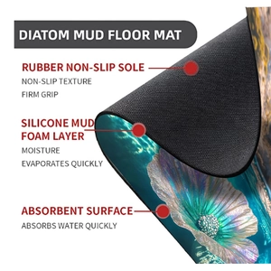 Detailed layered structure of diatom mud floor mat with non-slip rubber and absorbent surface