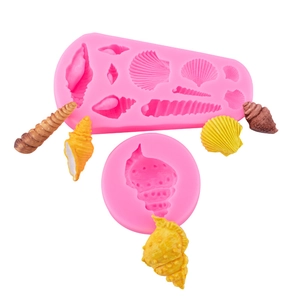 3D zeeschelp siliconen mal set voor fondant en chocolade bakdecoratie en klei ambachten