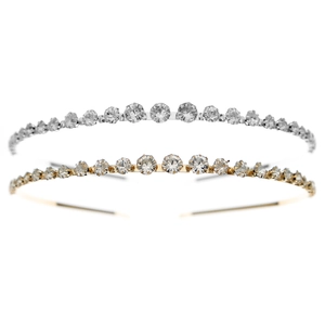 Elegant gold and silver rhinestone headbands set on a clean white background
