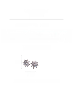 Detailed view of silver snowflake earrings with sparkling cubic zirconia on white background