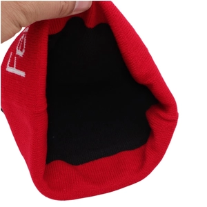 Winter Christmas LED beanie with reindeer pattern and warm double-layer fleece lining