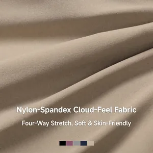 Cloud-feeling high waist yoga pants in soft nylon spandex fabric with 4-way stretch texture