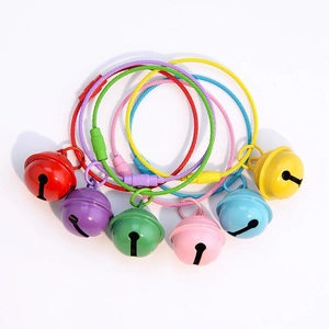 Colorful bell keychains with matching steel wire rings for DIY school bag charms and gifts