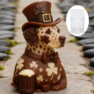 Stampo per candele cane dalmata con cappello a trifoglio di San Patrizio per il DIY