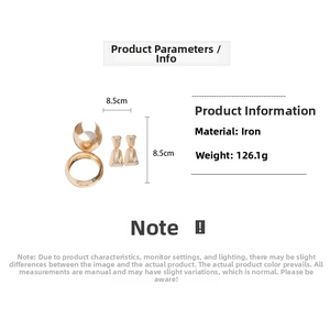 Detailed specs of the gold wrinkled metal bangles set weighing 126.1g made of iron