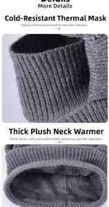 Detail showing dense knit outer layer and thick fleece lining of winter thermal face mask