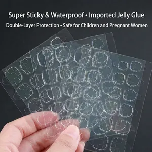 Waterproof jelly glue tabs for kids fake nails with high viscosity and transparent finish