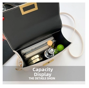 Top view of open beige crossbody bag showing interior storage capacity for daily essentials