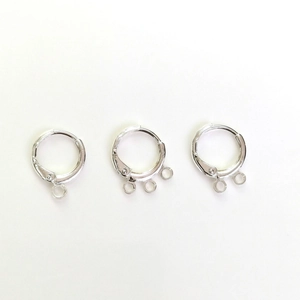 Silver round hoop earring findings with single, double, and triple loops in 14k/18k gold fill