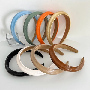 Minimalist padded PU leather headbands in eight assorted vintage colors for women