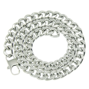 Sleek silver stainless steel Cuban link chain bracelet with lobster clasp for men