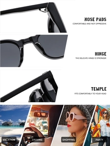 Detail view of oval vintage sunglasses featuring reinforced hinges and ergonomic temples