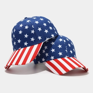 USA American Flag Baseball Cap Adjustable Stars And Stripes Sun Protection Vintage Outdoor Hat For Men Women Polyester