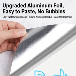 Self-adhesive aluminum foil kitchen wall sticker with oilproof and heat resistant silver finish