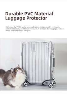 Macro detail of thick waterproof PVC protective cover on silver luggage with grooved texture