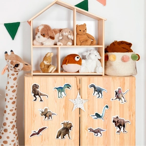 Realistische Dinosaurier-Sticker für Kindergepäck und Möbeldekoration im Set