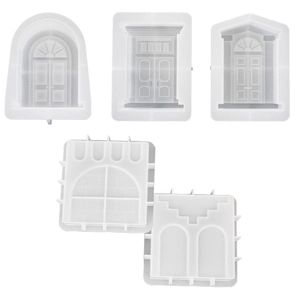 5-piece Roman palace castle silicone mold set for DIY candle plaster and resin crafts
