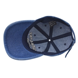 Classic washed blue denim baseball cap featuring 1983 embroidery and 100% cotton lining