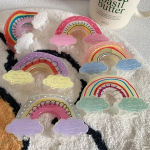 Rainbow Cloud Hair Claw Clip Acrylic Colorful Graffiti Shark Clip For Women Girls Cute Hair Accessories