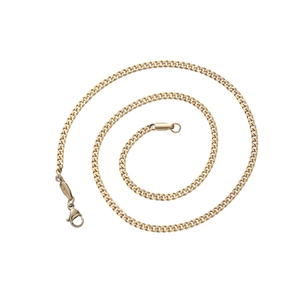 Classic 3mm golden stainless steel cuban link chain necklace with lobster clasp
