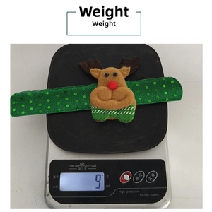 Detailed close-up view of lightweight Christmas reindeer slap bracelet weighing 9 grams