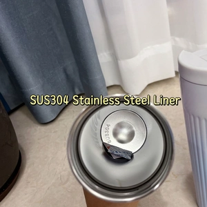 Top view of portable coffee cup with premium SUS304 stainless steel inner liner
