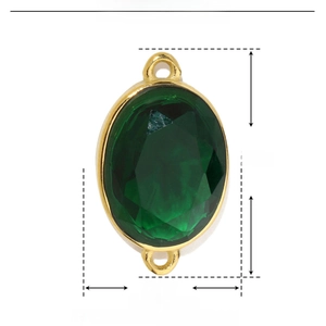 Detail specifications of green oval zircon pendant in stainless steel with 22x13mm size