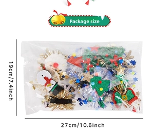 Christmas hair clips set packaging showing size 27x19cm for kids festive accessories