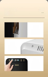 Détail du stérilisateur de couverts avec écran LED et bords arrondis sécurisés
