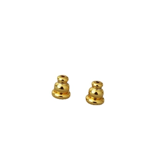 Bullet shape gold plated brass earring backs with silicone insert for secure DIY jewelry