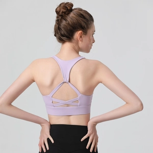 Soutien-gorge de Sport Femme Impact Élevé Dos Nageur Rembourré Haut de Yoga Respirant Fitness Workout Débardeur