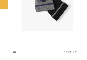 Close-up of ribbed knit winter hats in striped blue-grey and black-grey patterns
