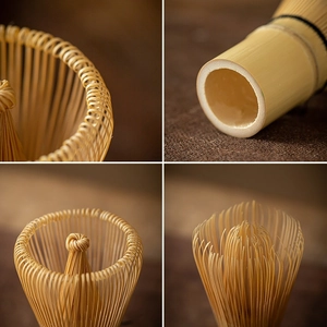 Authentic Japanese bamboo matcha whisk with handcrafted fine prongs for tea ceremony