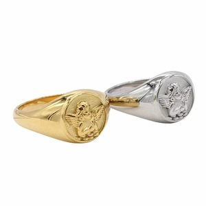 Angel Cupid Relief Signet Ring Stainless Steel Vintage Retro Punk Artistic Jewelry For Men Women