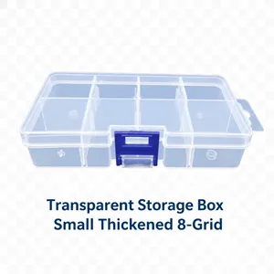 Robuste 8-Fächer transparente Kunststoff-Aufbewahrungsbox mit blauen Verschlüssen