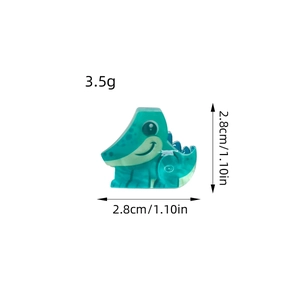 Mini green cartoon dinosaur hair claw clip for kids, cute acrylic animal hair accessory
