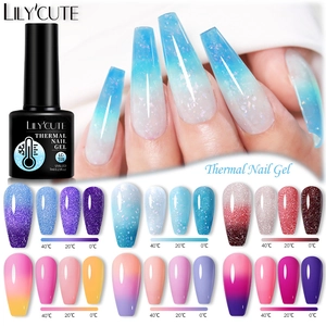 Thermal Nail Gel Temperature Color Changing Gel Polish UV LED Soak Off Gradient Glitter Shimmer Varnish DIY Nail Art