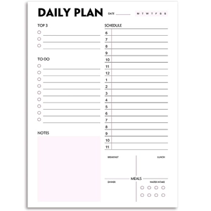 Detail view of the daily planner page featuring schedule, to-do list, and habit trackers