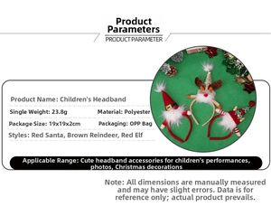 Detaillierte Infos zu Polyester Weihnachts-Haarreifen mit Weihnachtsmann- und Elfenmotiven