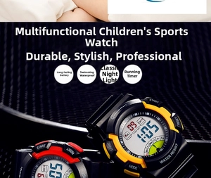 Dual waterproof digital sport watches for girls with luminous display and stopwatch