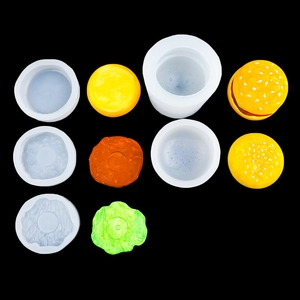 Siliconen Mal DIY Squishy Burger Beer Rijstbal Vorm Bakgereedschap Knutselmallen Voor Kaars Taart Handgemaakte Nieuwigheid