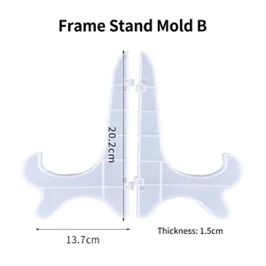 Detailed view of translucent silicone frame stand mold with 20.2cm height dimension