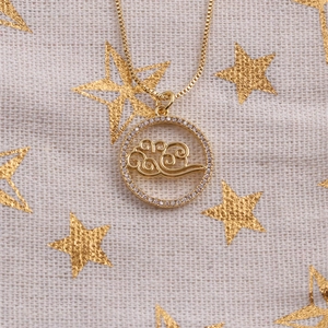 Gold-plated cloud necklace with micro-pave zircons on an elegant starry background