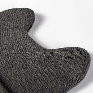 Winter knit beanie with cute cat ears featuring premium ribbed texture in dark gray finish