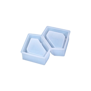 Dual-cavity geometric diamond ring jewelry box silicone mold for DIY resin craft