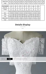 Size chart for plus size off-shoulder lace wedding dress showing US 14W to 26W measurements