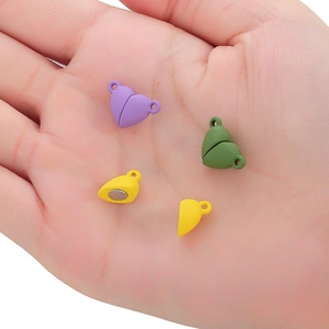 Matte heart magnetic jewelry clasps in multiple colors for DIY necklace connections